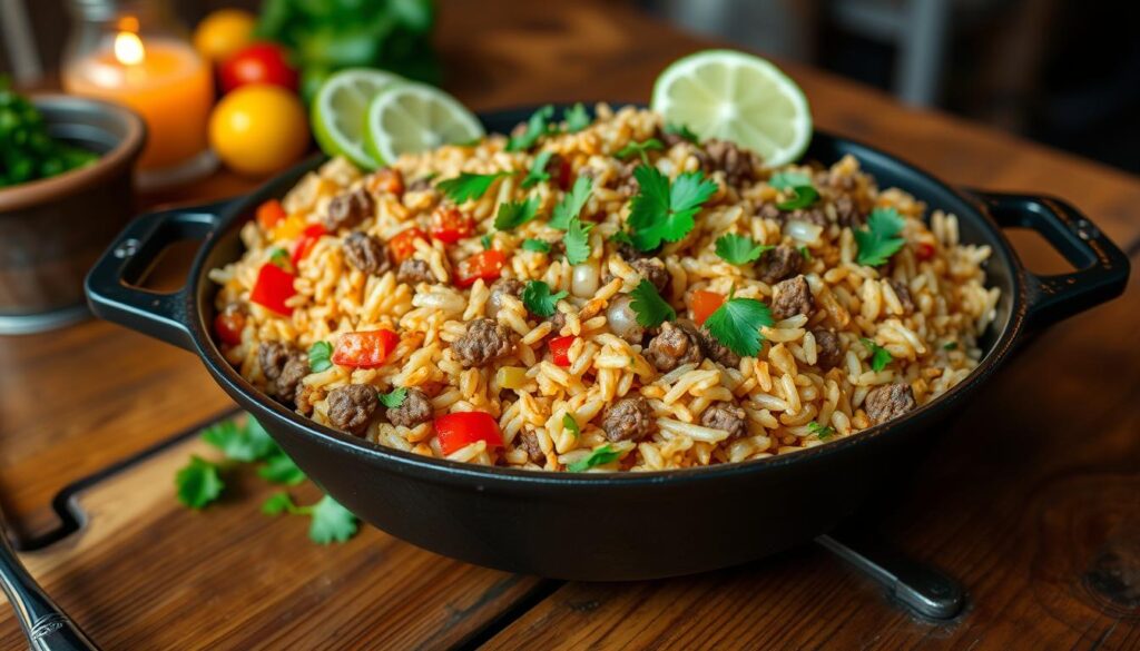 Mexican Beef and Rice Skillet