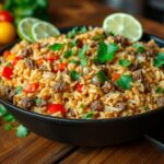 Mexican Beef and Rice Skillet