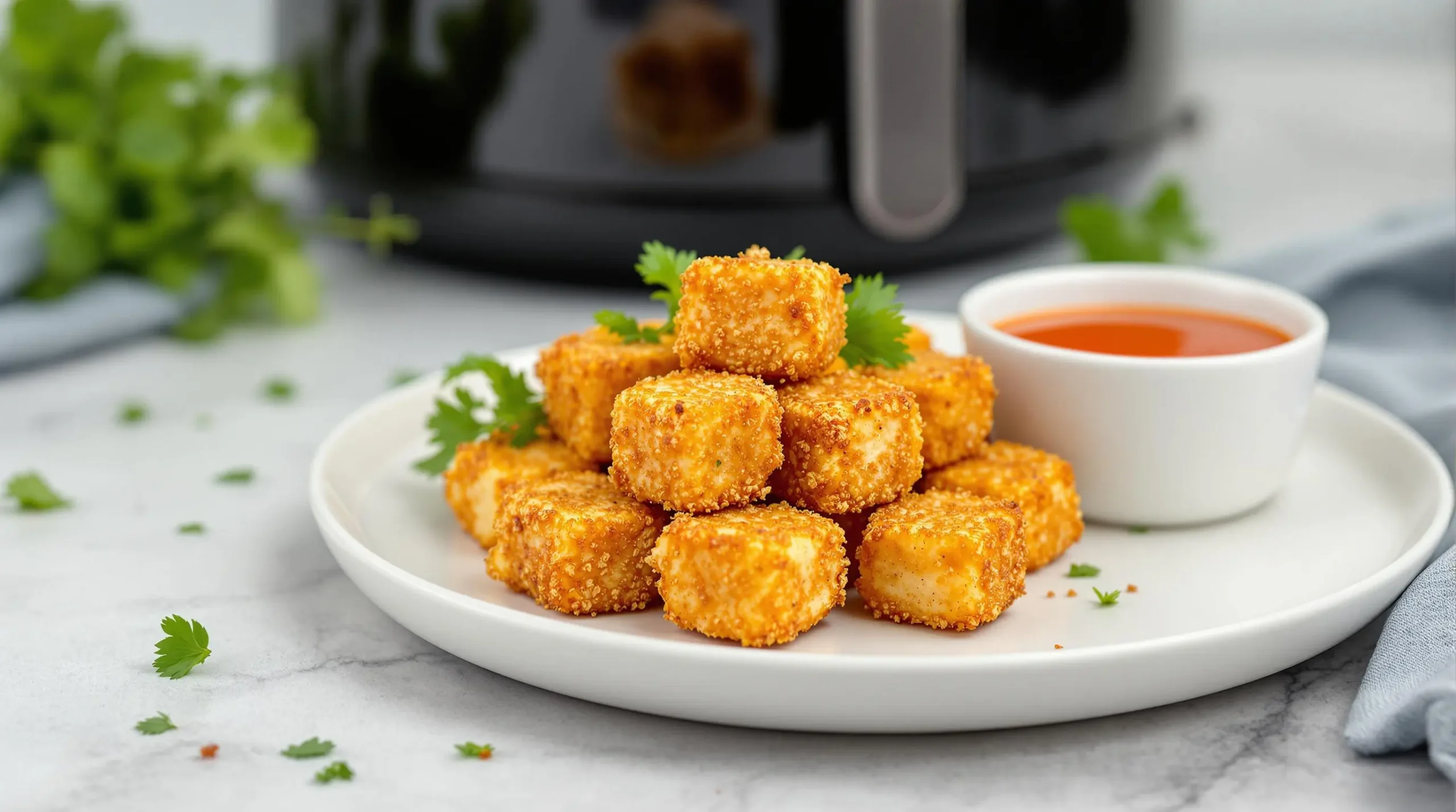 Crispy Air Fryer Tofu Nuggets